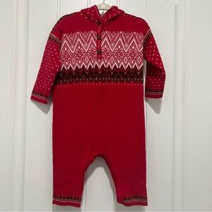 Hanna Andersson Baby Christmas Jumper Elf Hood Nordic Size 70cm/6-12 Months